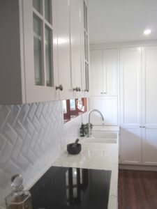 Shaker Style Kitchen with Herringbone Style Splashback
